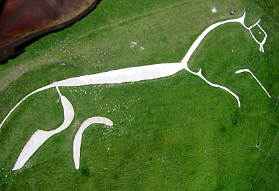 Aerial View of the Uffington White Horse - © Dave Price, used under a Creative Commons Attribution Licence